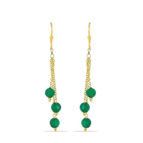 BUY NATURAL GREEN ONYX GEMSTONE EARRINGS IN 925 SILVER